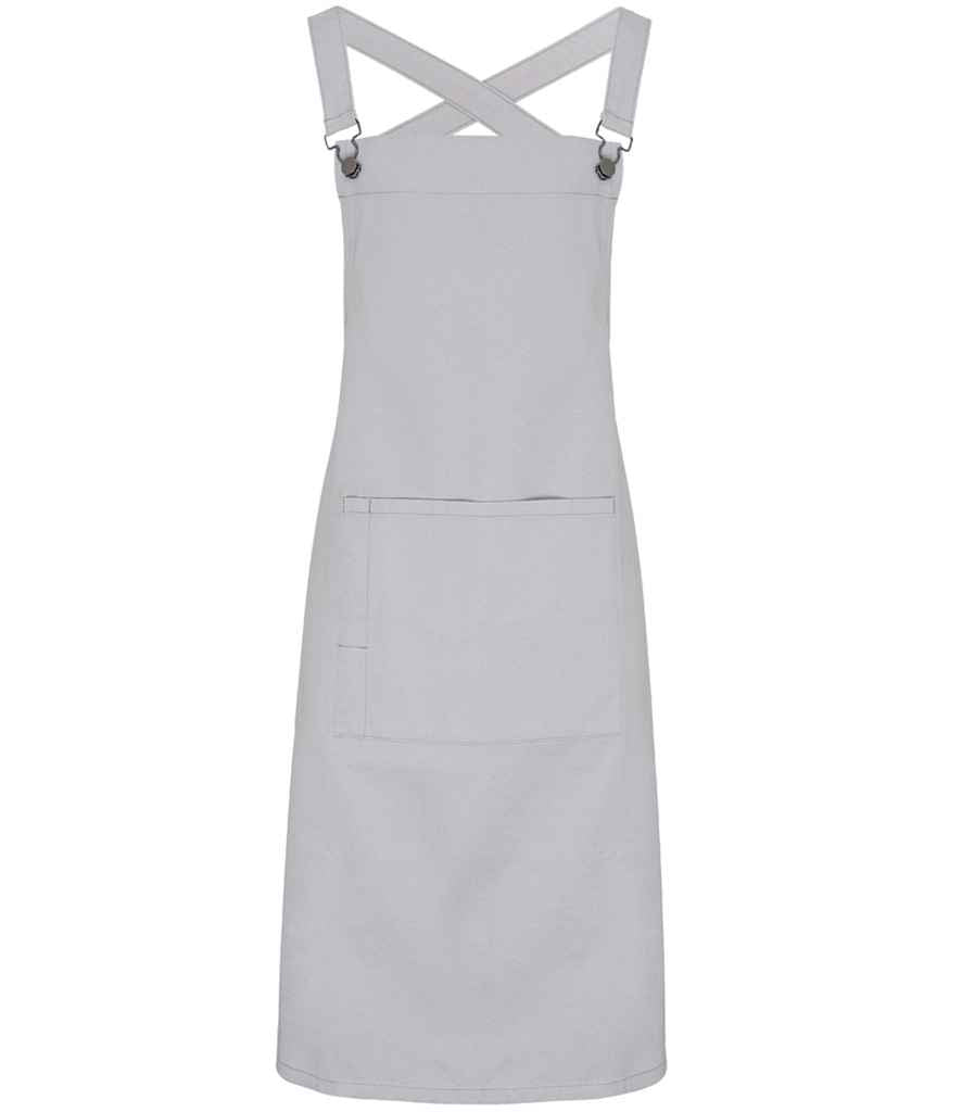 Premier Cross Back Barista Bib Apron in Silver