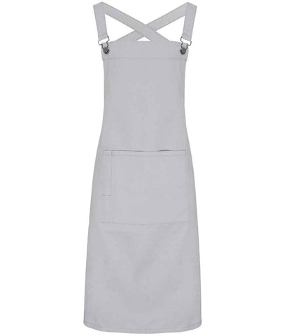 Premier Cross Back Barista Bib Apron in Silver