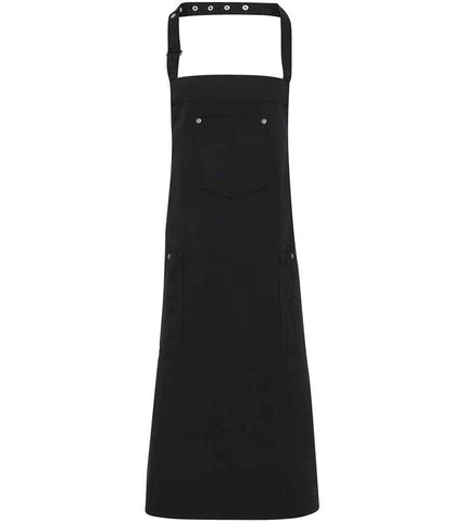 Premier Cotton Chino Bib Apron in Black