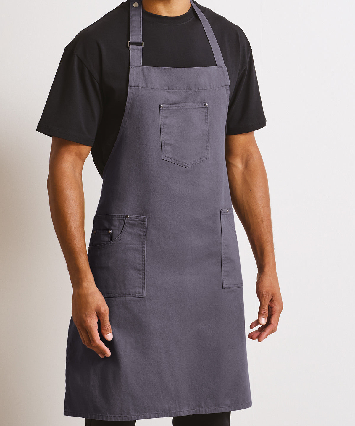 Premier Chino cotton bib apron Black