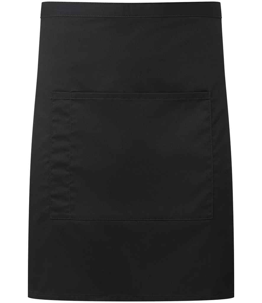 Premier 'Colours' Mid Length Apron with Pocket in Black