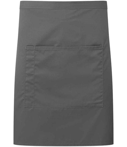 Premier 'Colours' Mid Length Apron with Pocket in Dark Grey