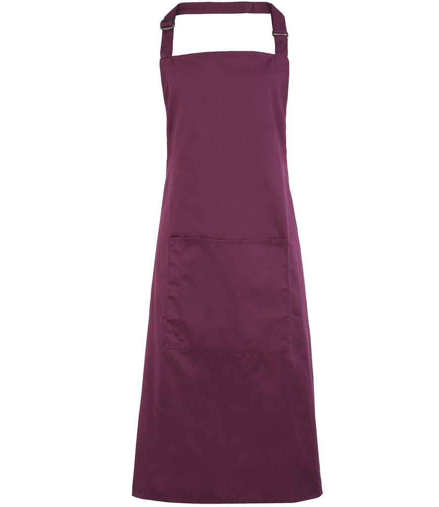Premier 'Colours' Bib Apron with Pocket in Aubergine