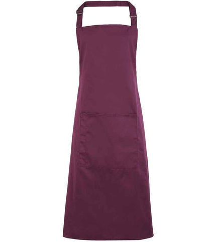 Premier 'Colours' Bib Apron with Pocket in Aubergine