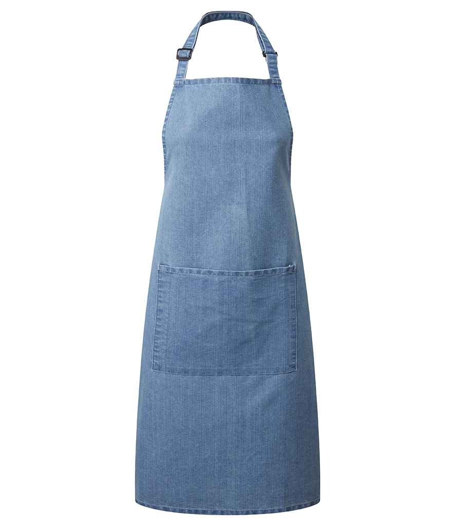 Premier 'Colours' Bib Apron with Pocket in Blue Denim