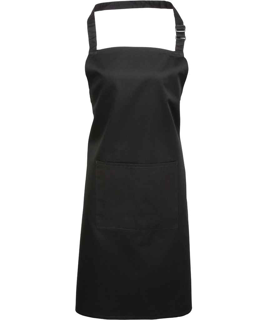 Premier 'Colours' Bib Apron with Pocket in Black