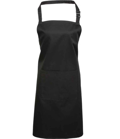 Premier 'Colours' Bib Apron with Pocket in Black
