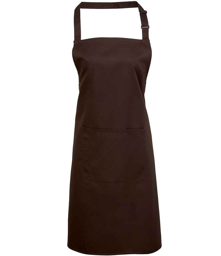 Premier 'Colours' Bib Apron with Pocket in Brown
