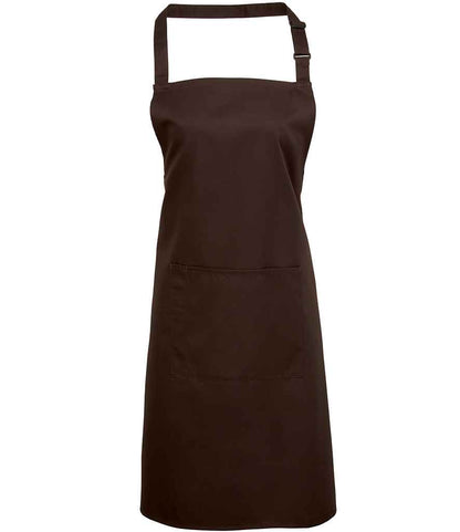 Premier 'Colours' Bib Apron with Pocket in Brown