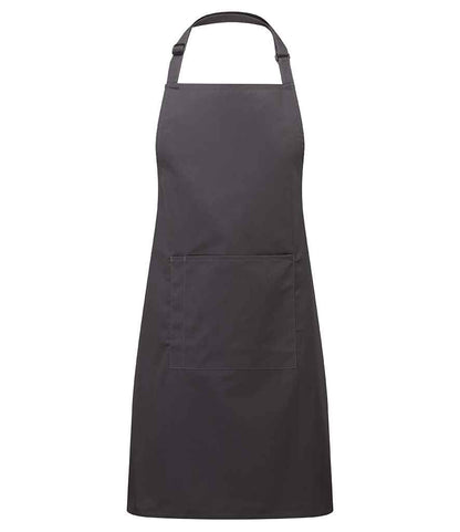 Premier 'Colours' Bib Apron with Pocket in Charcoal