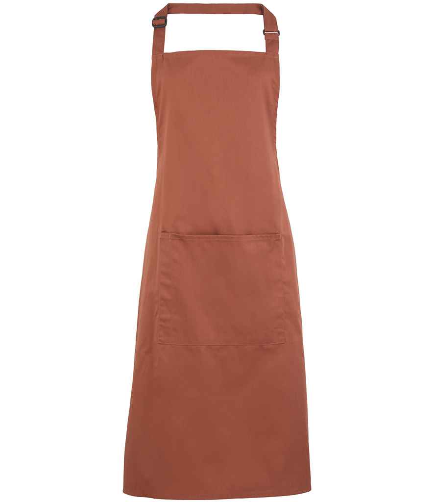 Premier 'Colours' Bib Apron with Pocket in Chestnut