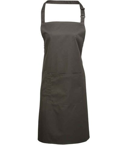 Premier 'Colours' Bib Apron with Pocket in Dark Grey