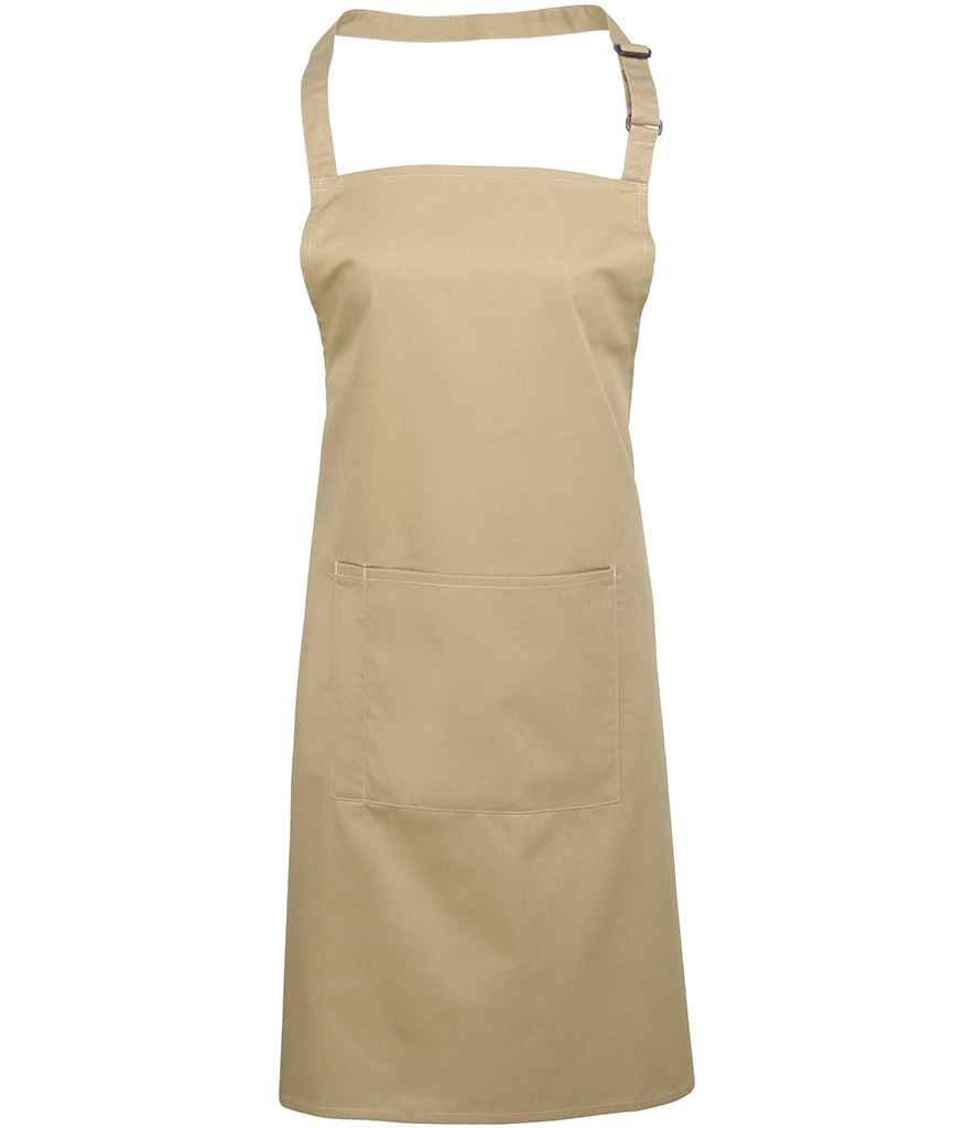 Premier 'Colours' Bib Apron with Pocket in Khaki