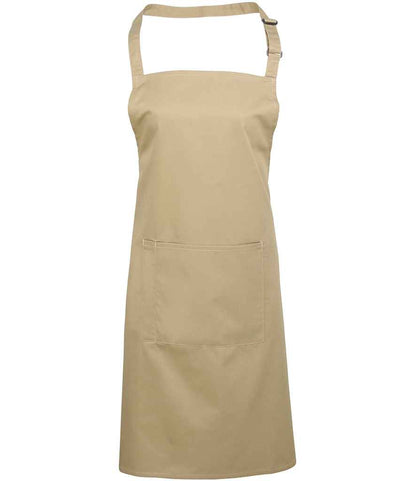 Premier 'Colours' Bib Apron with Pocket in Khaki