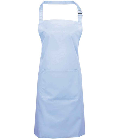 Premier 'Colours' Bib Apron with Pocket in Light Blue