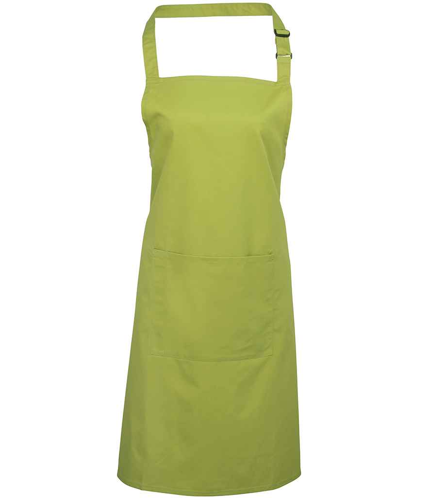 Premier 'Colours' Bib Apron with Pocket in Lime Green