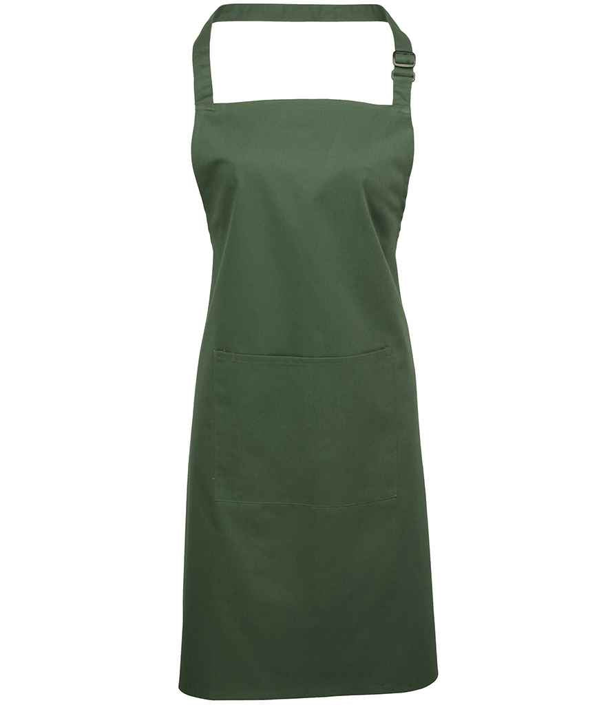 Premier 'Colours' Bib Apron with Pocket in Moss