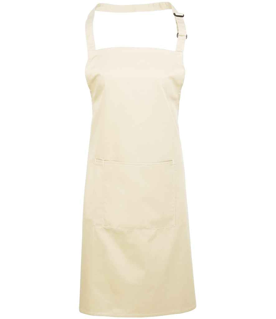 Premier 'Colours' Bib Apron with Pocket in Natural