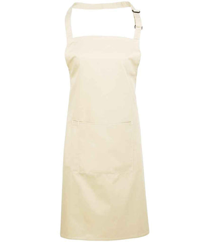 Premier 'Colours' Bib Apron with Pocket in Natural