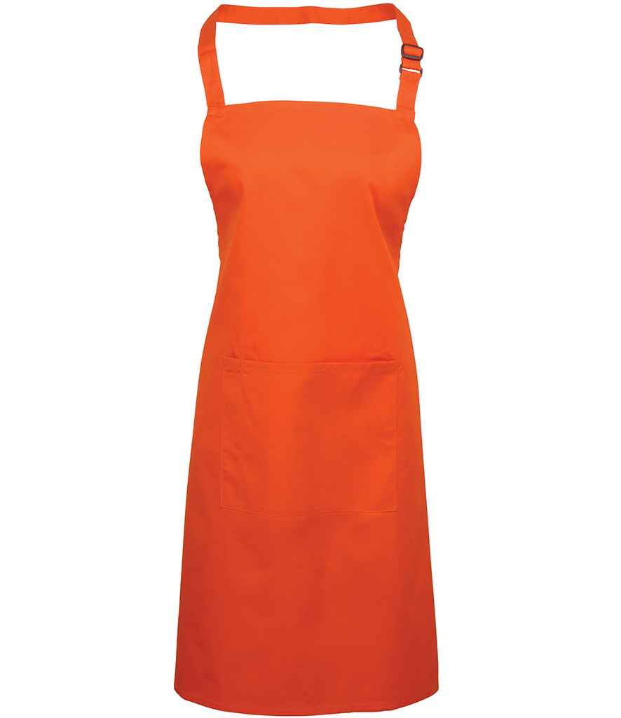 Premier 'Colours' Bib Apron with Pocket in Orange