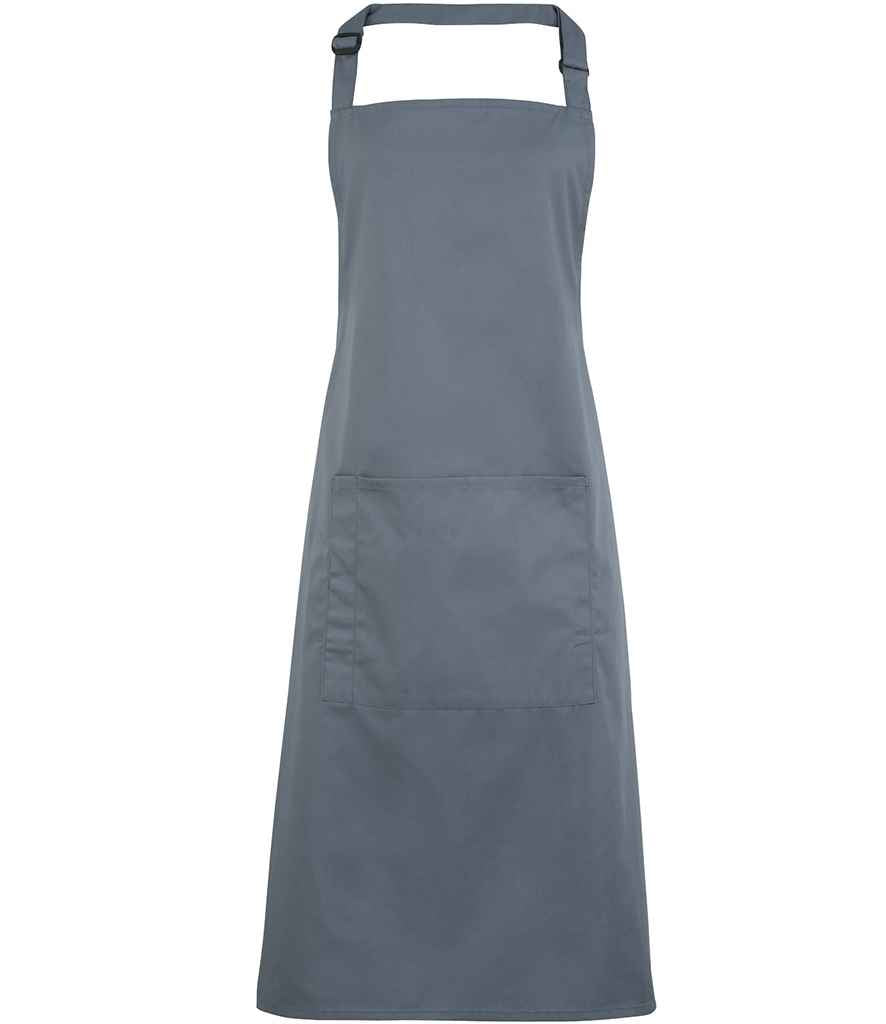 Premier 'Colours' Bib Apron with Pocket in Steel