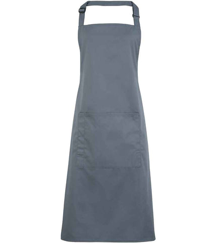 Premier 'Colours' Bib Apron with Pocket in Steel