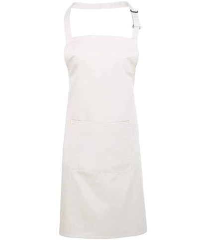 Premier 'Colours' Bib Apron with Pocket in White