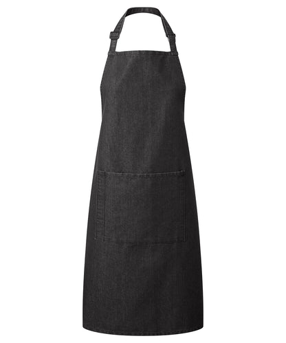 Premier Colours bib apron with pocket Black Denim