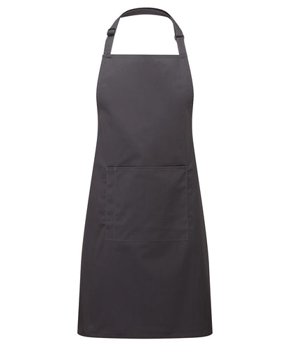 Premier Colours bib apron with pocket Charcoal