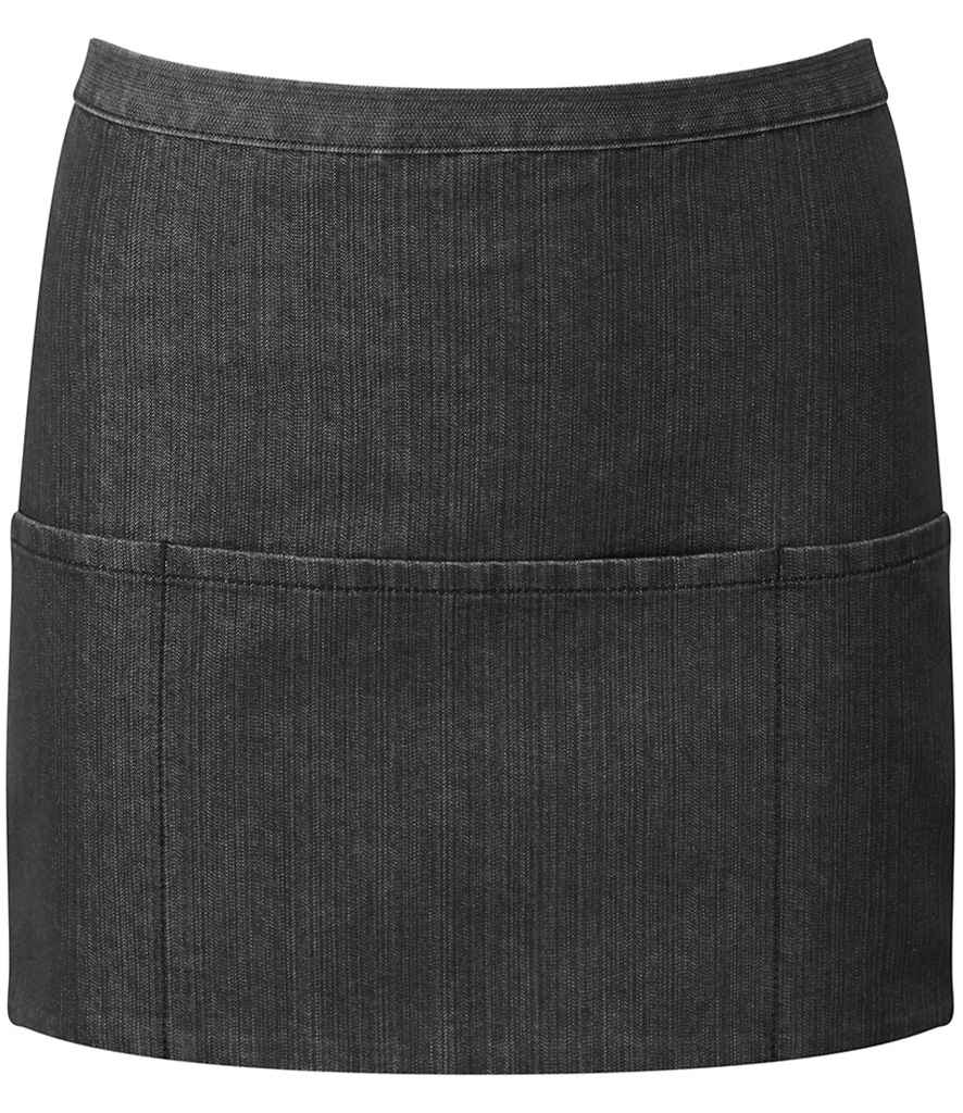 Premier 'Colours' 3 Pocket Apron in Black Denim