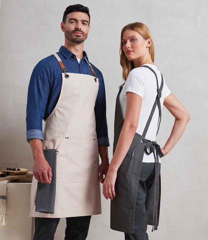 Premier Premier Clip 'n' Clasp Cross Back Bib Apron Dark Grey