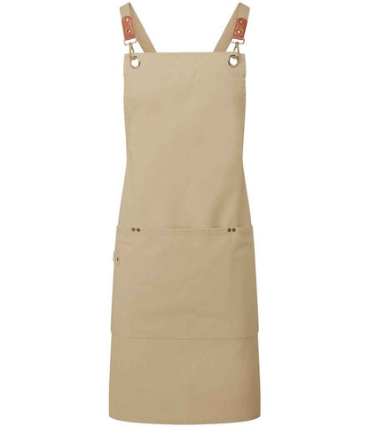 Premier Clip 'n' Clasp Cross Back Bib Apron in Khaki