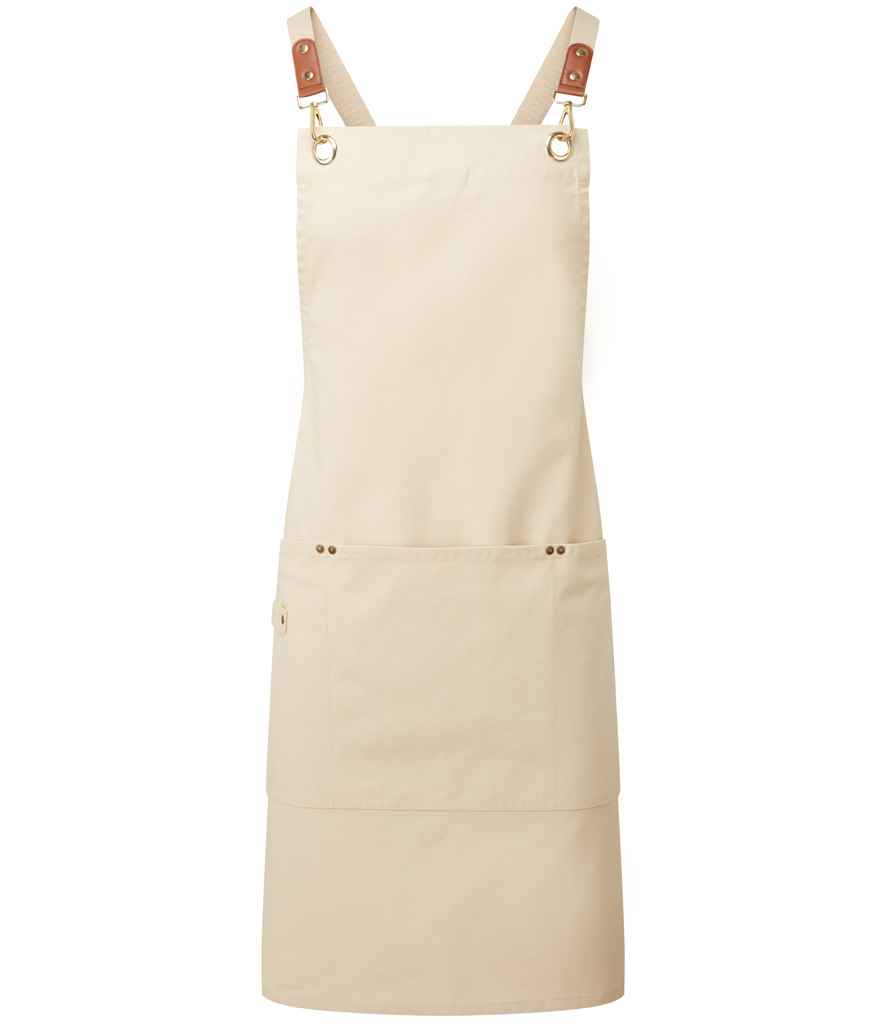 Premier Clip 'n' Clasp Cross Back Bib Apron in Natural