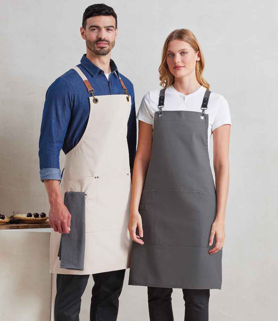 Premier Clip 'n' Clasp Cross Back Bib Apron - model image