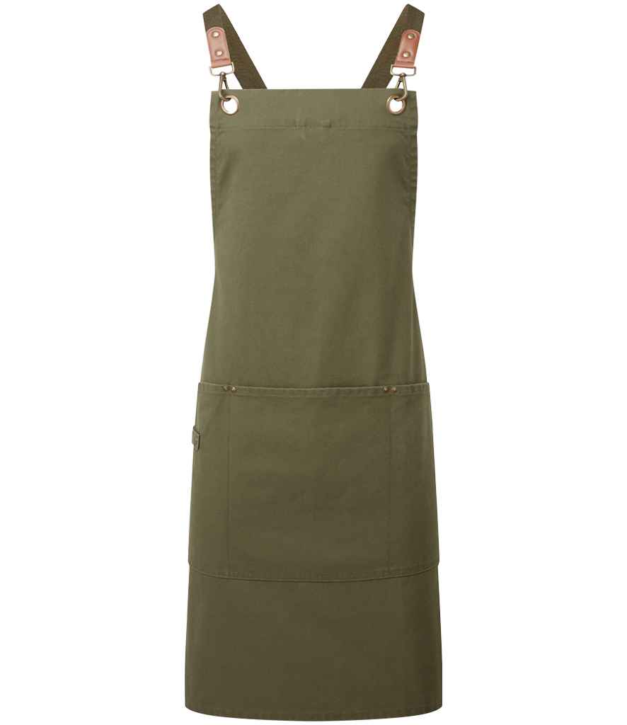 Premier Premier Clip 'n' Clasp Cross Back Bib Apron Olive Green