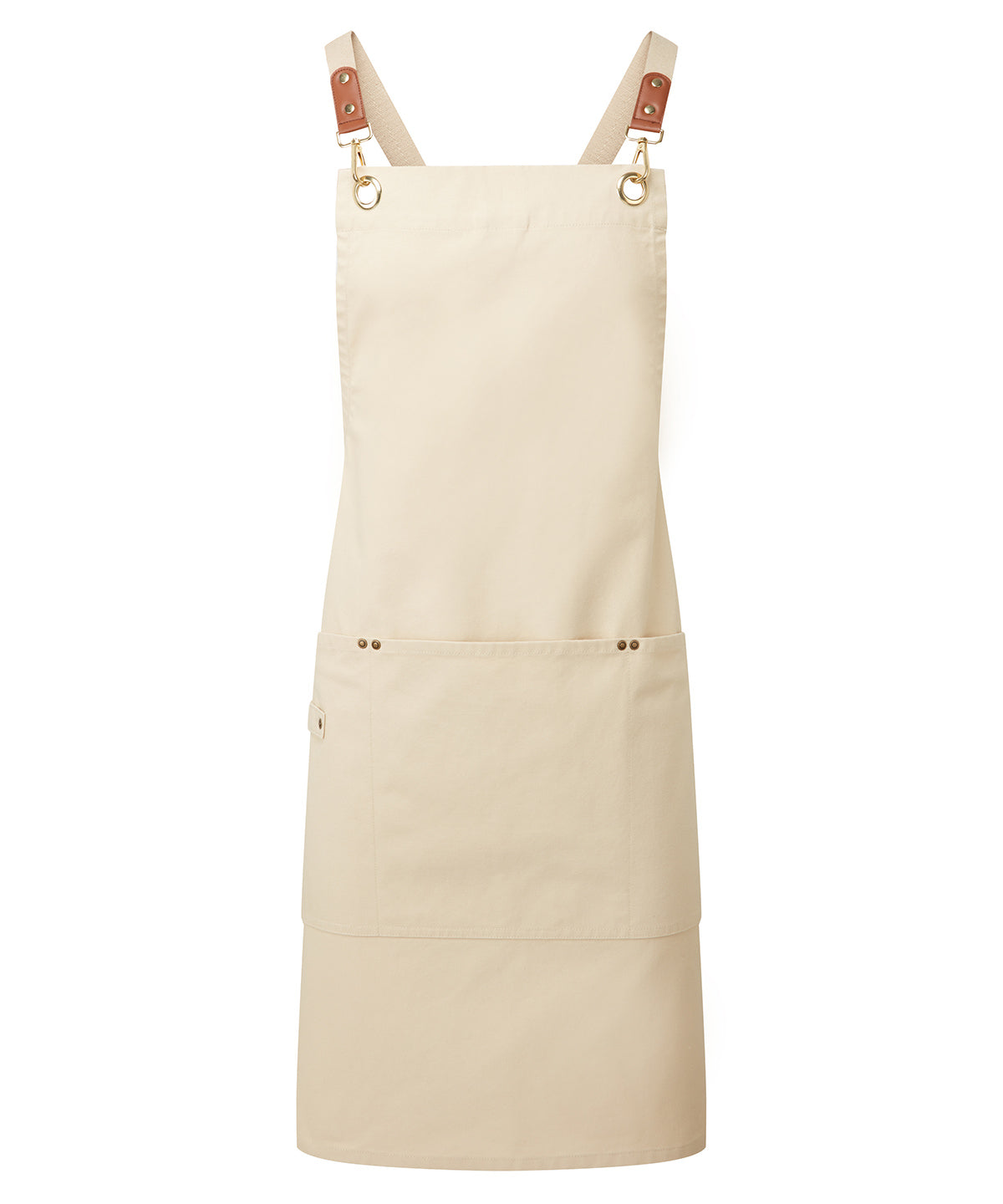 Premier Clip ‘n’ Clasp cross-back bib apron Natural