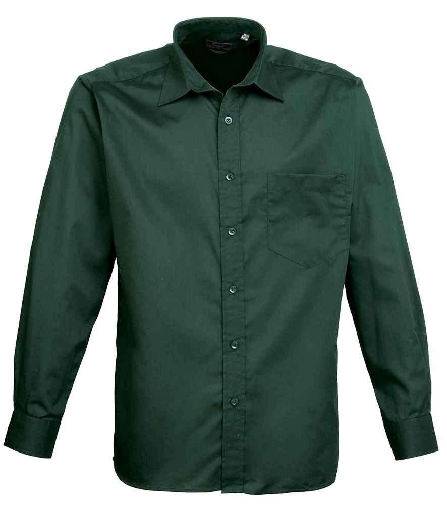 Premier Premier Long Sleeve Poplin Shirt Bottle Green