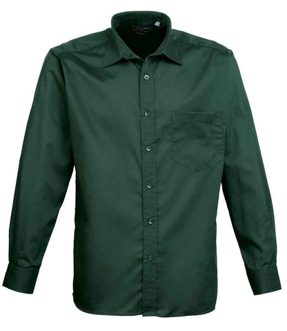 Premier Premier Long Sleeve Poplin Shirt Bottle Green