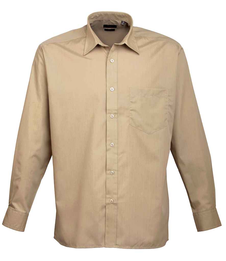 Premier Premier Long Sleeve Poplin Shirt Khaki