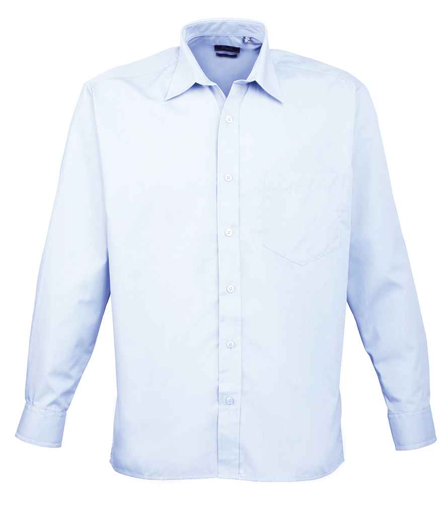 Premier Premier Long Sleeve Poplin Shirt Light Blue