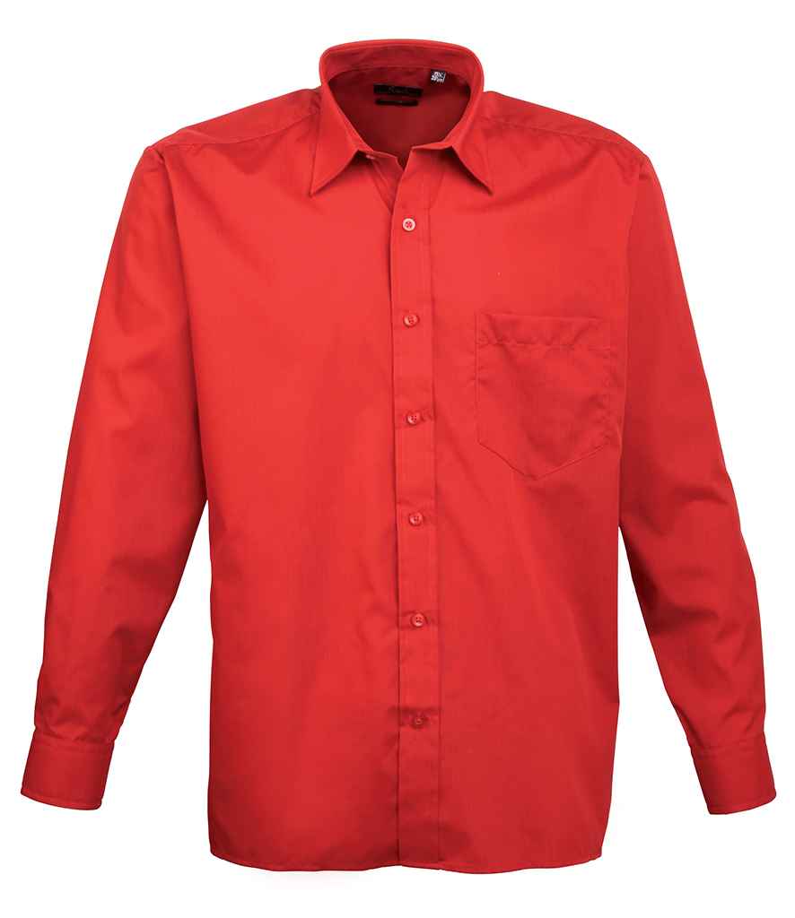 Premier Premier Long Sleeve Poplin Shirt Red
