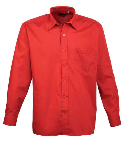 Premier Premier Long Sleeve Poplin Shirt Red