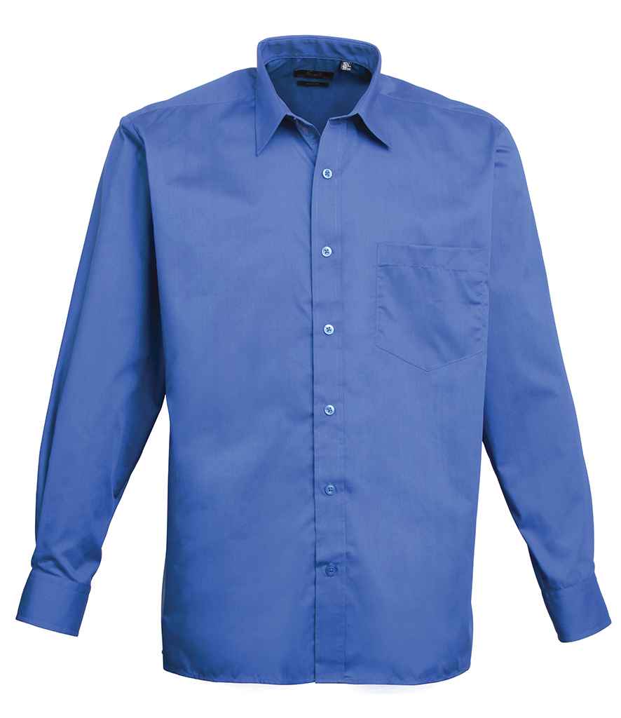 Premier Long Sleeve Poplin Shirt in Royal Blue