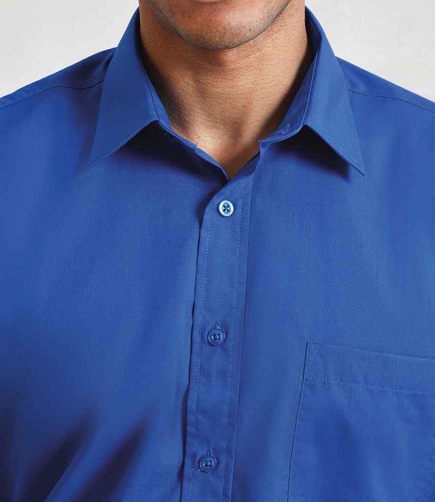Premier Premier Long Sleeve Poplin Shirt Royal Blue