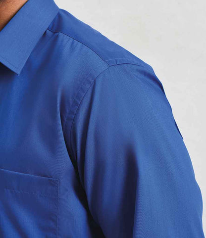 Premier Premier Long Sleeve Poplin Shirt Royal Blue