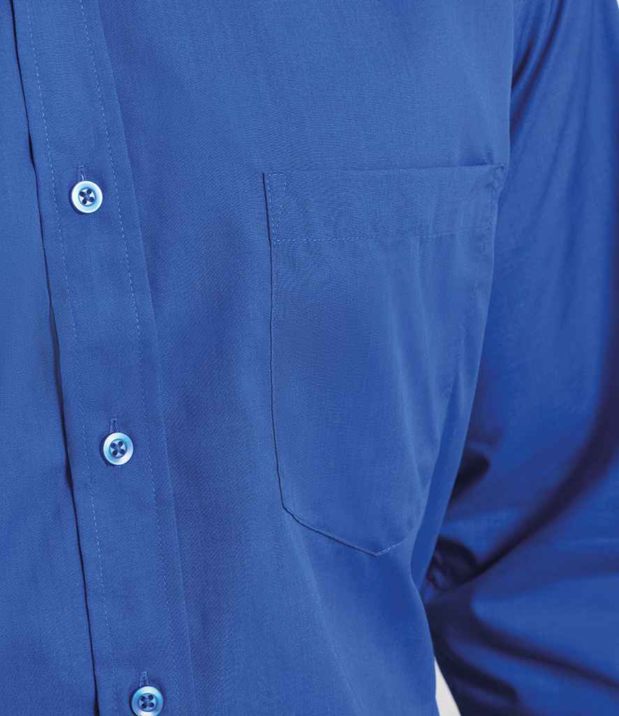 Premier Premier Long Sleeve Poplin Shirt Royal Blue