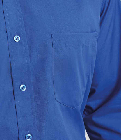Premier Premier Long Sleeve Poplin Shirt Royal Blue