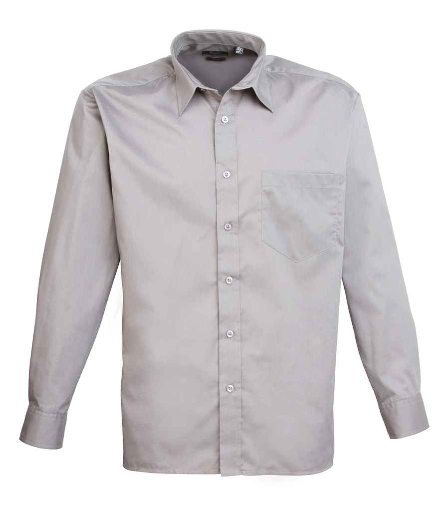 Premier Premier Long Sleeve Poplin Shirt Silver