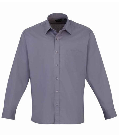 Premier Premier Long Sleeve Poplin Shirt Steel