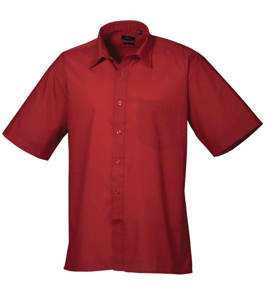 Premier Premier Short Sleeve Poplin Shirt Burgundy